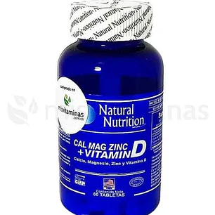 Calcio Magnesio y Zinc 60 Tabletas Natural Nutrition