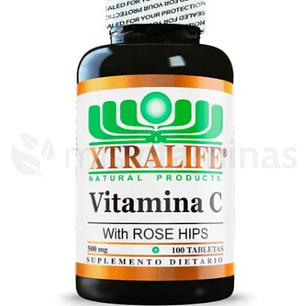 Vitamina C 500 mg Rose Hips 100 Tabletas Xtralife