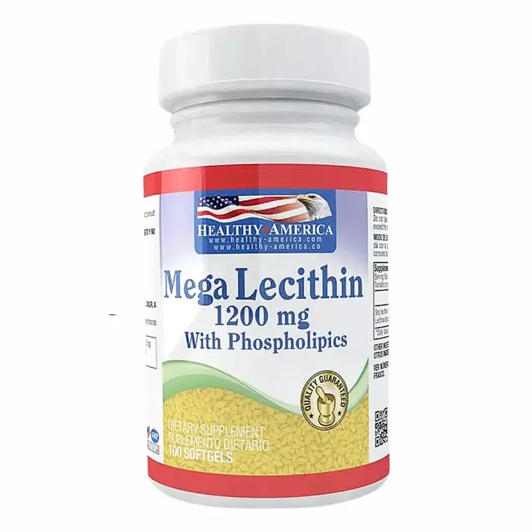 Mega Lecithin 1200 mg 100 Softgels Healthy America 1