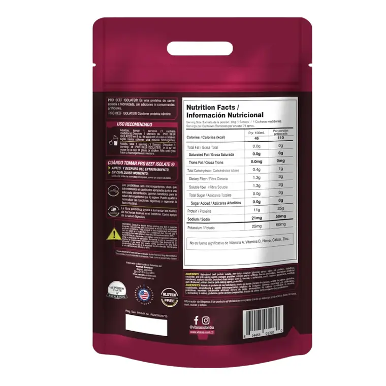 Pro Beef Isolate 5 Libras Vitanas Proteina de Carne 2