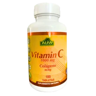 Vitamina C 1000 mg con Colágeno 100 Tabletas Alfa Vitamins