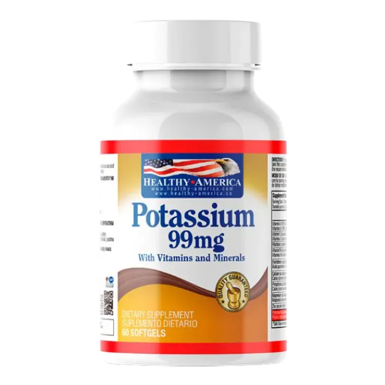 Potasio 99 mg Minerales 60 Softgels Healthy America 1