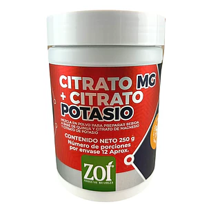 Citrato Magnesio + Citrato Potasio 250grs ZOI