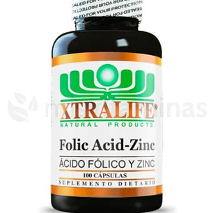 Ácido Fólico y Zinc 100 Cápsulas Xtralife