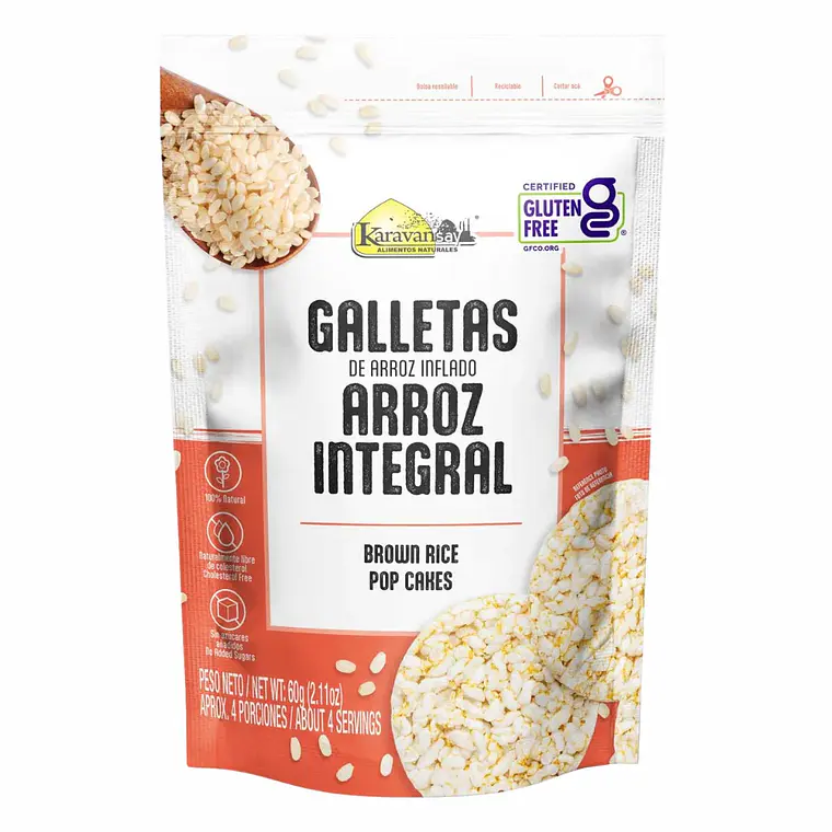 Galletas de Arroz Integral Inflado 60 g karavanzay 1
