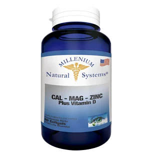 Calcio Magnesio Zinc Plus Vitamina D 60 Softgels Natural Systems