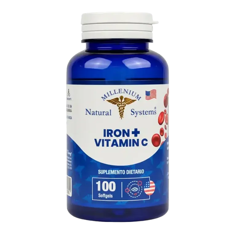 Iron mas Vitamina C 100 softgels System Millenium 1