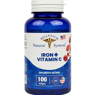 Iron mas Vitamina C 100 softgels System Millenium