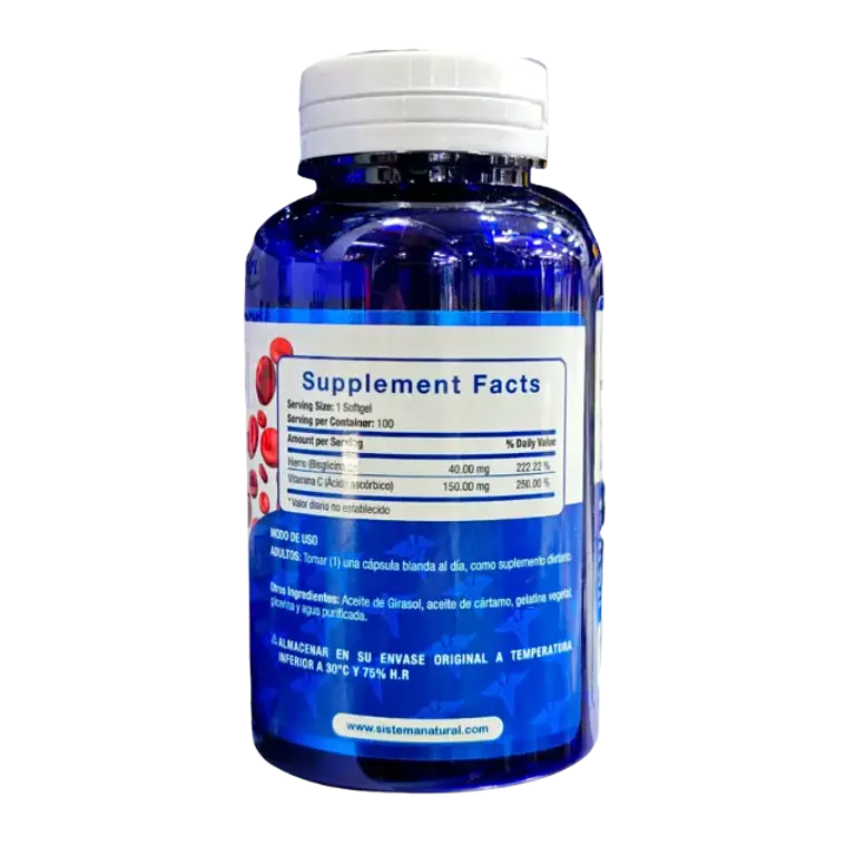 Iron mas Vitamina C 100 softgels System Millenium 2
