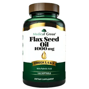 FlaxSeed Oil 1000 mg Medical Green 100 Softgels