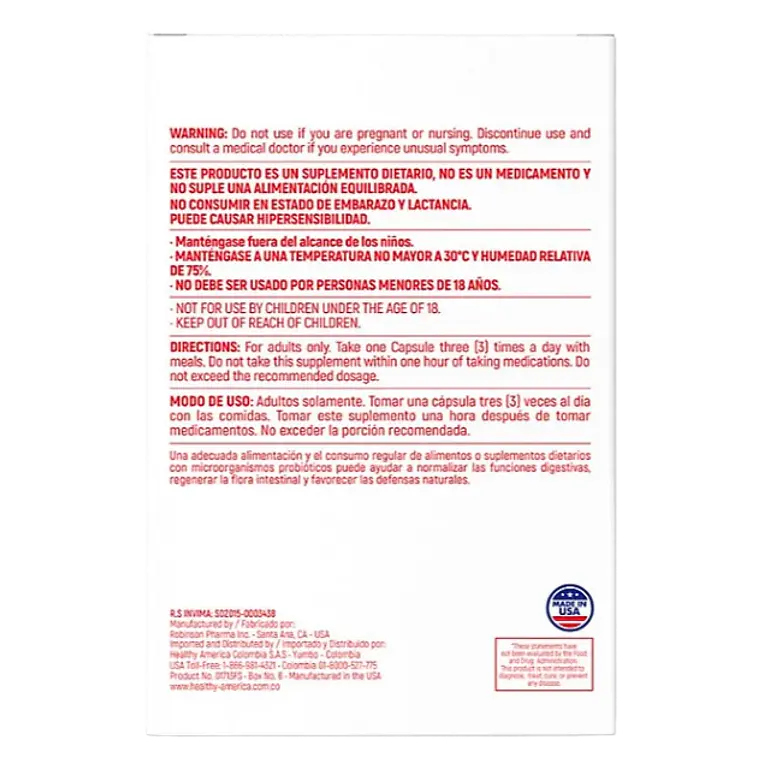 Enzymax Healthy America 30 Capsulas 2