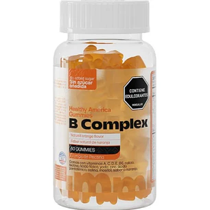 B Complex Gummies Healthy America Sabor Naranja 60 Gummies