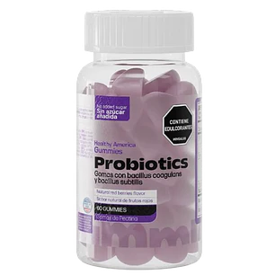 Probiotics 60 Gummies Healthy America Sabor Frutos Rojos