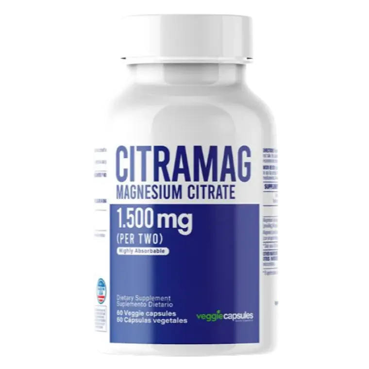 Citramag Magnesium Citrate 1.500 mg Healthy America 60 Veggie Capsulas 1