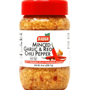 Minced Garlic and Red Chili Pepper Ajo y Pimienta roja Badia 226 gr