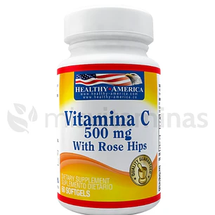 Vitamina C 500 mg Rose Hips Healthy America 100 Capsulas
