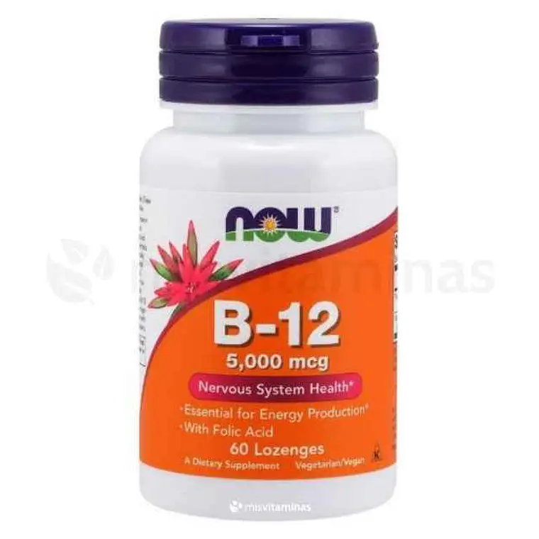 B12 5000 mcg Now Foods 60 Pastillas Masticables 1