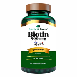 Biotina 900 mcg Medical Green 100 Cápsulas