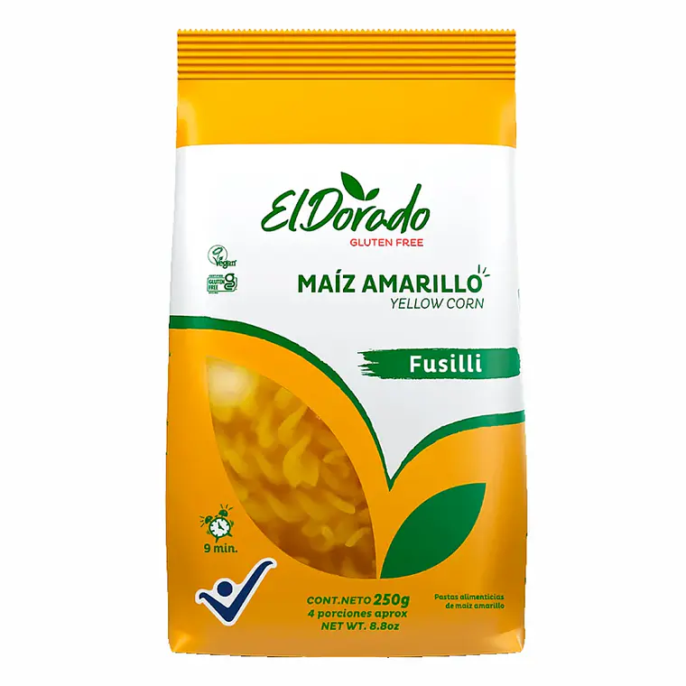 Pasta de Maíz Amarillo Fusilli 250 g El Dorado 1