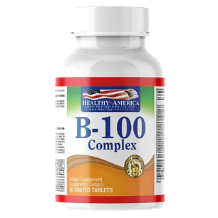 B 100 Complex 50 caplets Healthy America