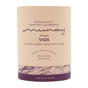 Té Negro Vida Canela Jengibre Mezcla en Hoja Munay 70 gr