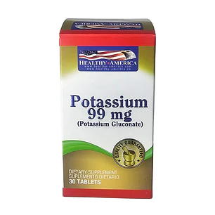 Potassium 99mg 30 caplets Healthy America Potasio