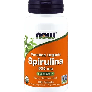 Spirulina 500 Mg Organica Now 100 Tabletas