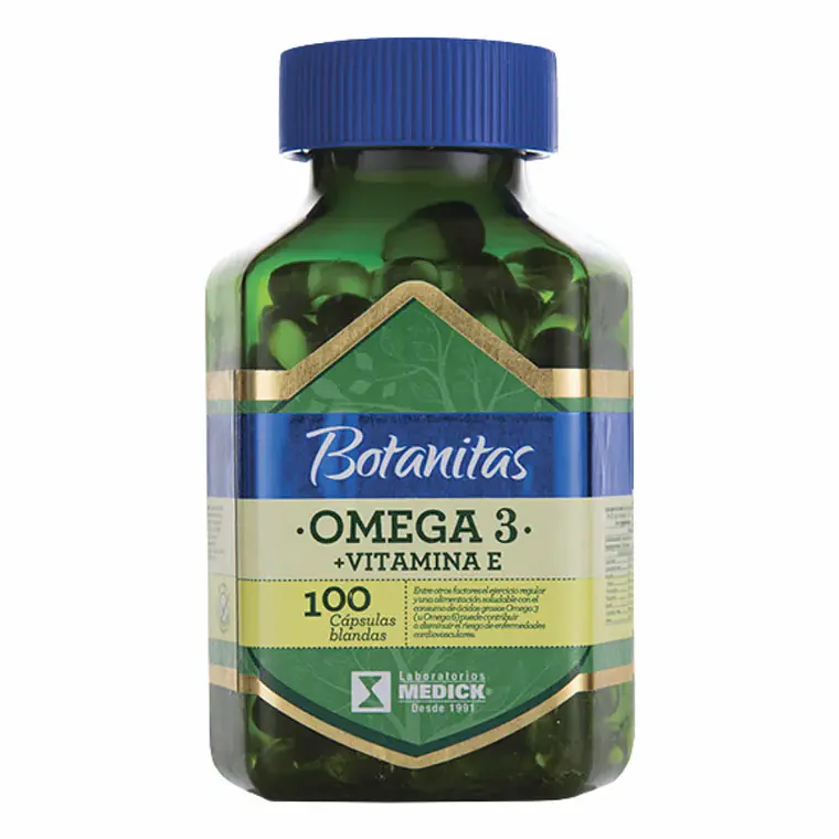 Omega 3 más Vitamina E 100 Cápsulas Botanitas 1