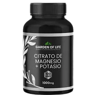 Citrato de Magnesio + Potasio Garden of Life 100 Tabletas