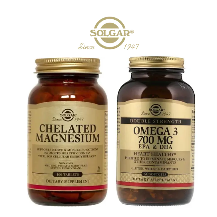 Combo Solgar Premium Diario Omega 3 700 mg + Magnesio Glicinato 1