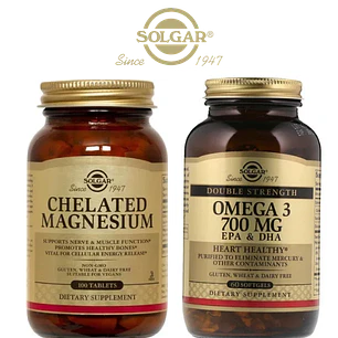 Combo Solgar Premium Diario Omega 3 700 mg + Magnesio Glicinato