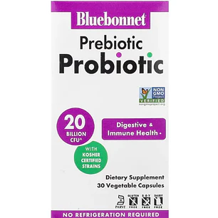 Prebioticos y Probioticos 20 billones 30 Cápsulas Bluebonnet