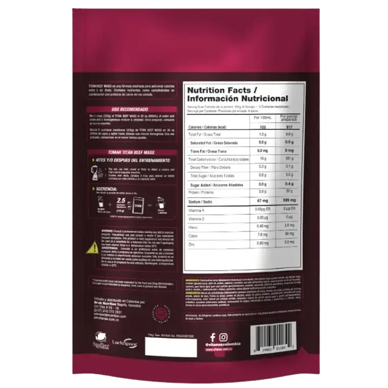 Titan Beef Mass 2 Libras Vitanas 2