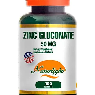 Zinc Gluconate 50 mg Naturlight 100 Tabletas