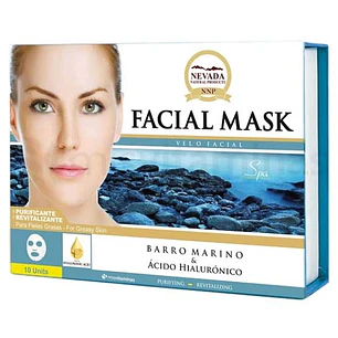 Mascarilla Facial Barro Marino Caja 10 Unidades Nevada
