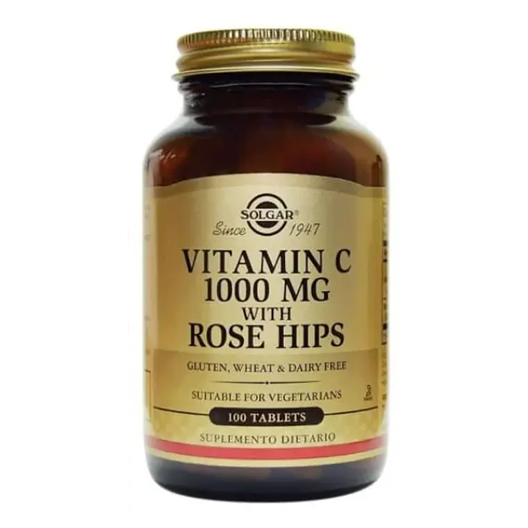 Vitamina C 1000mg with Rose Hips Solgar 100 Tabletas 1