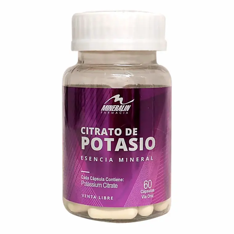 Citrato de Potasio Esencia Mineral 60 Cápsulas Mineralin 1