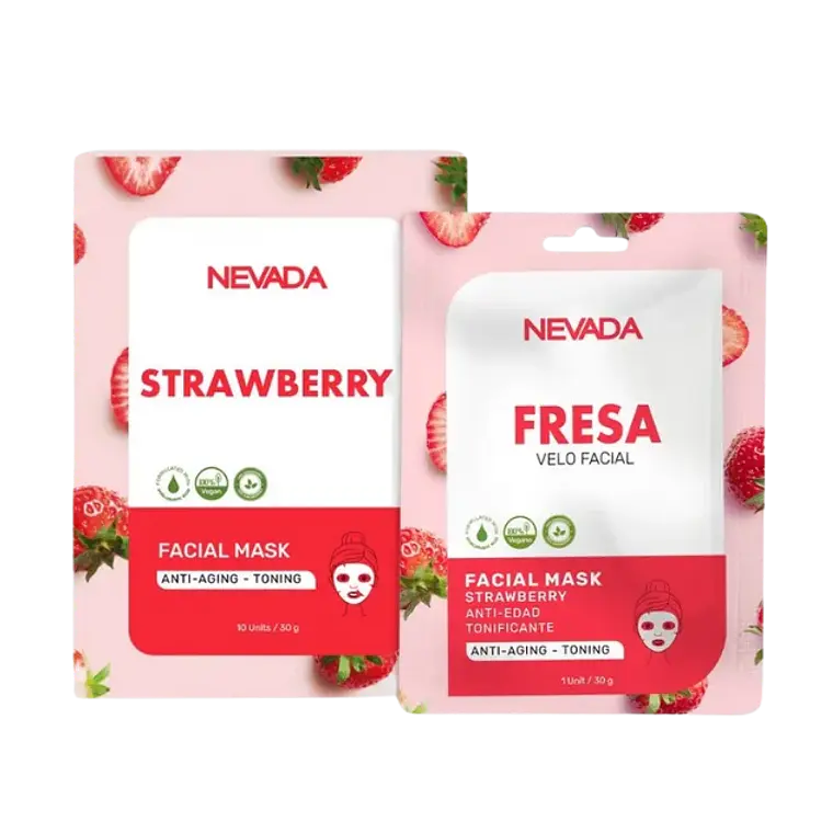 Mascarilla Facial Fresa Caja 10 unidades Nevada 1