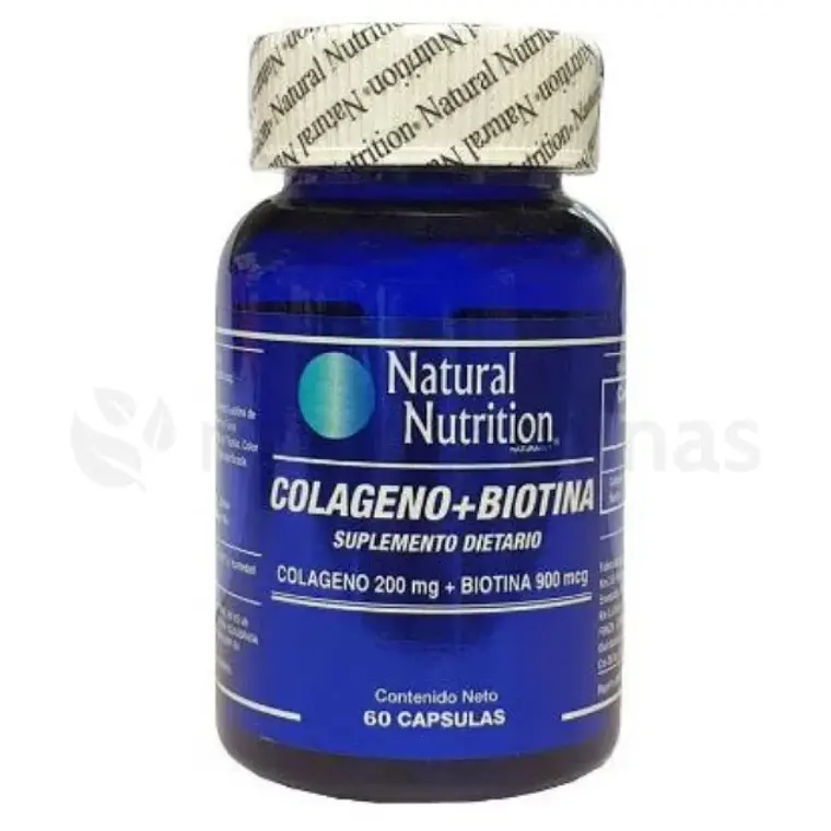 Colágeno y Biotina 60 Cápsulas Natural Nutrition 1
