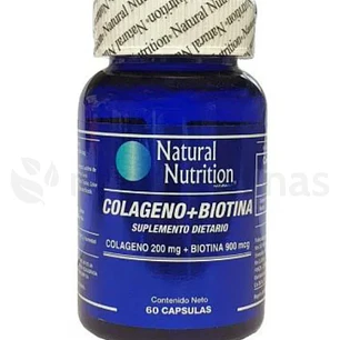 Colágeno y Biotina 60 Cápsulas Natural Nutrition