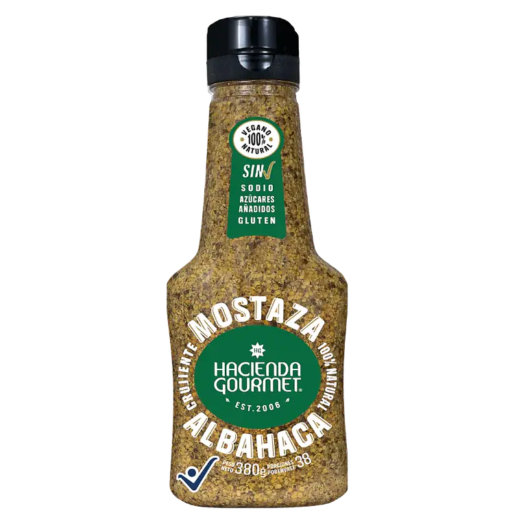 Mostaza con Albahaca 380 gr Hacienda Gourmet 1