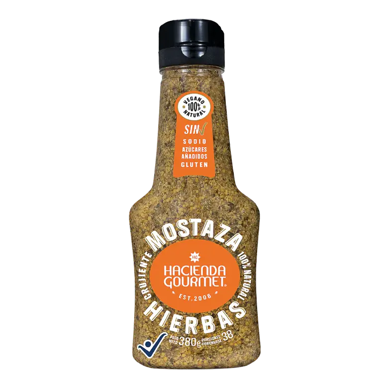 Mostaza Hierbas 380 gr Hacienda Gourmet 1