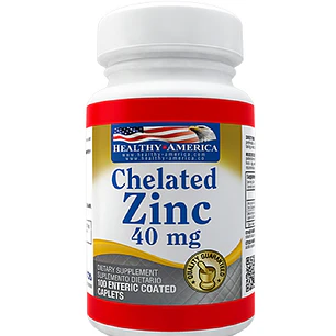 Chelated Zinc 40 mg 100 Tabletas Healthy America