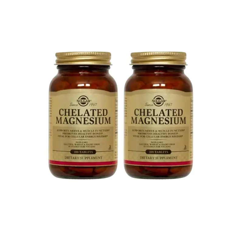 Combo Chelated Magnesium Solgar 100 Tabletas x 2 1