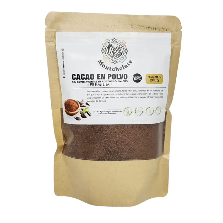 Cacao en Polvo 100 % Cacao 250 g Montchelate 1