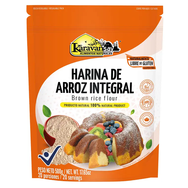 Harina de Arroz Integral Karavansay 500 gramos 1