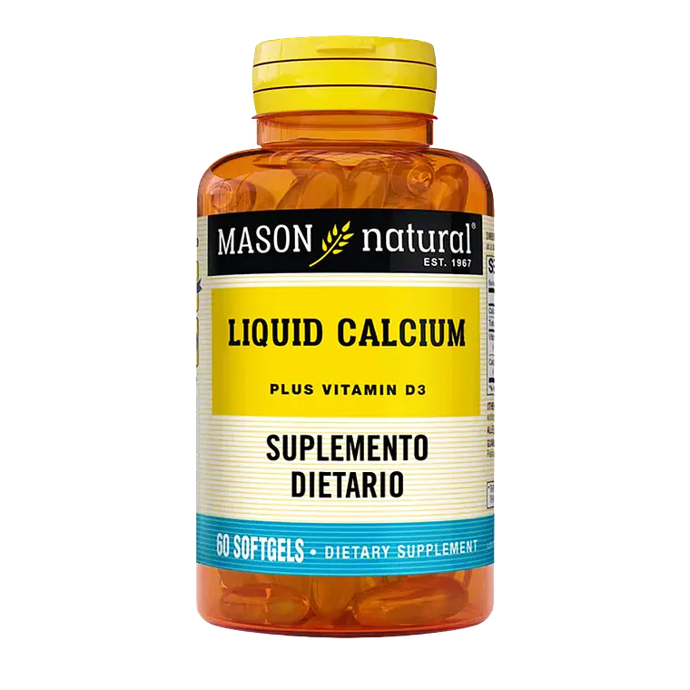 Liquid Calcium with Vitamina D3 60 Softgels Mason Natural 1