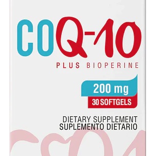 CoQ-10 Plus con Bioperine 200 mg 30 Softgels
