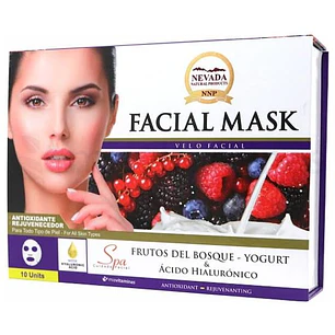 Mascarilla Facial Frutos del Bosque Caja 10 Unidades Nevada