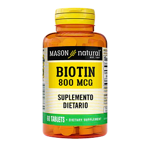 Biotin 800 mcg 60 Tabletas Mason Natural